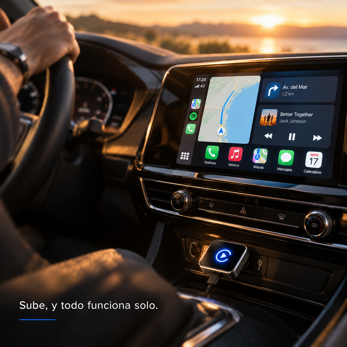 Adaptador CarPlay Inalámbrico — Conexión Automática Sin Cable